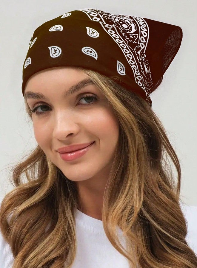 Bycc Bynn 3 Pack 100% Cotton Paisley Pattern Bandanas Face Mask Square Scarf Headwear (khaki + Brown + Black) - Image 5